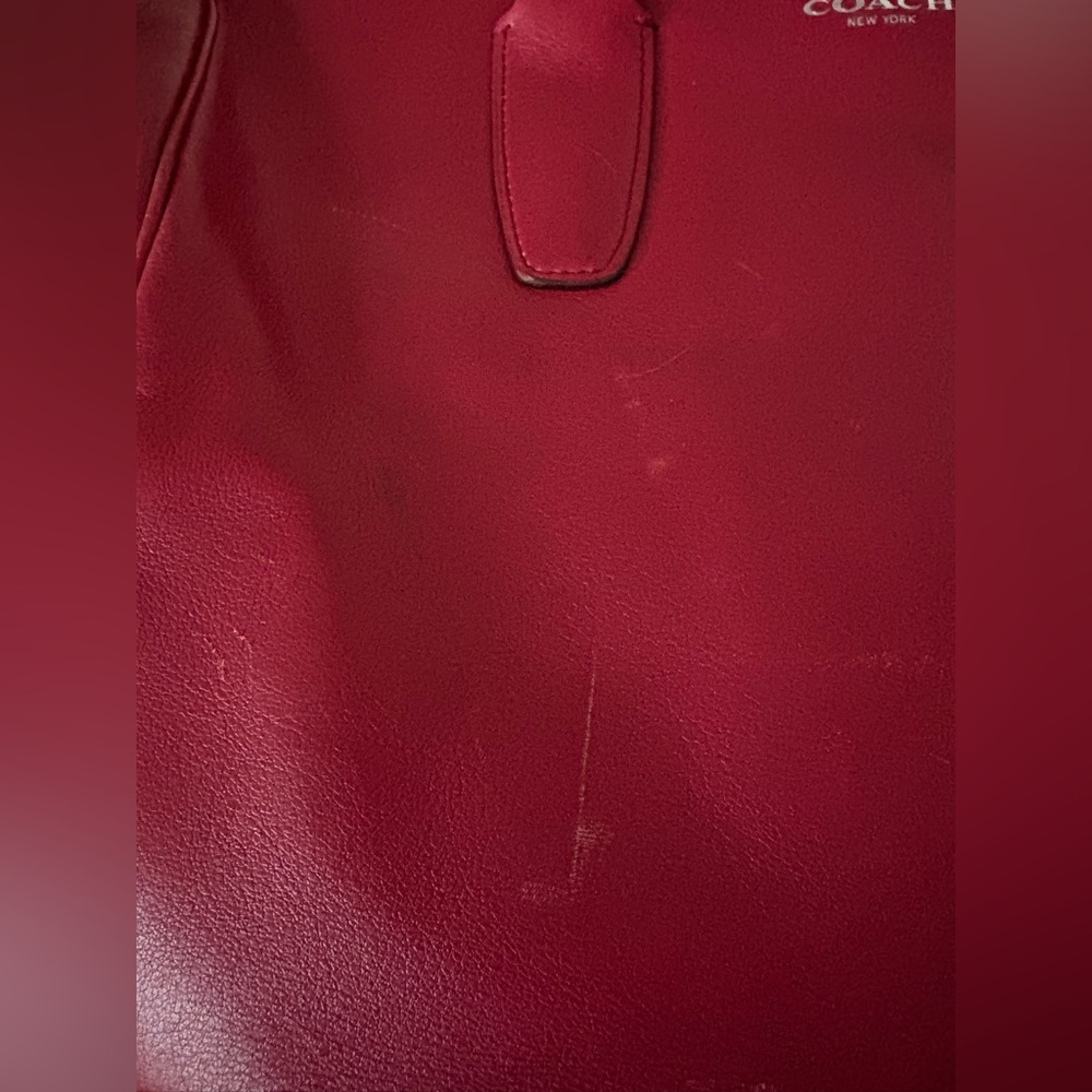 Coach red leather tote bag - Picture 6 of 9
